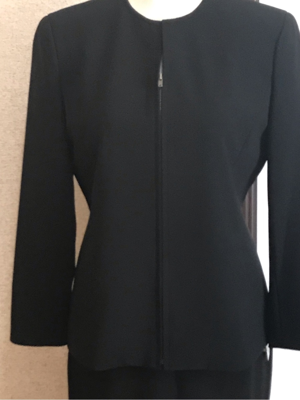 Jones New York Platinum Petite Zip Front Jacket Long Slit Skirt Size 4P NWT